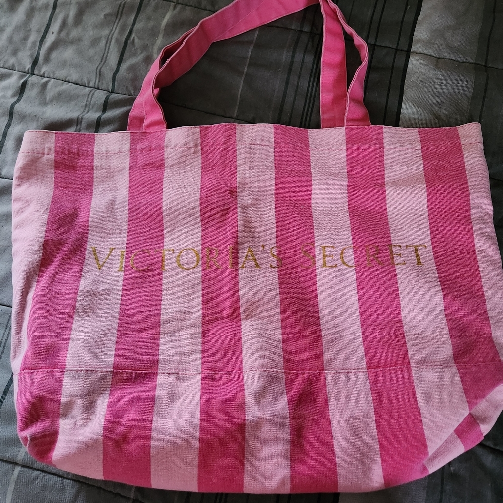 Large Victoria's Secret Canvas Beach Bag